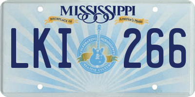 MS license plate LKI266