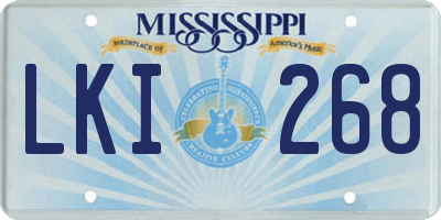 MS license plate LKI268