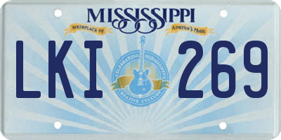 MS license plate LKI269