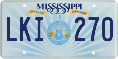 MS license plate LKI270