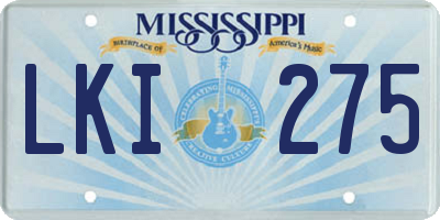 MS license plate LKI275