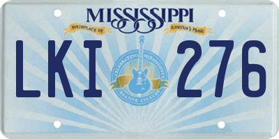 MS license plate LKI276