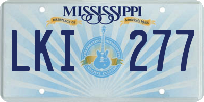 MS license plate LKI277