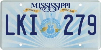 MS license plate LKI279