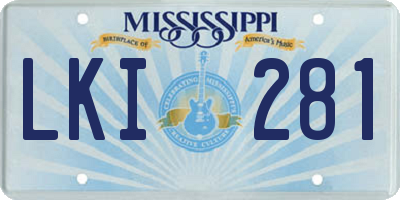 MS license plate LKI281
