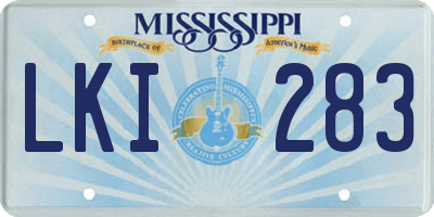 MS license plate LKI283