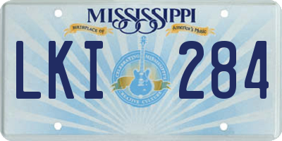 MS license plate LKI284