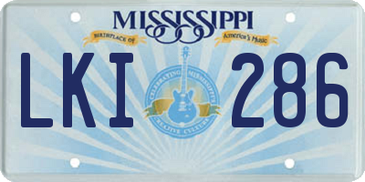 MS license plate LKI286