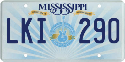 MS license plate LKI290