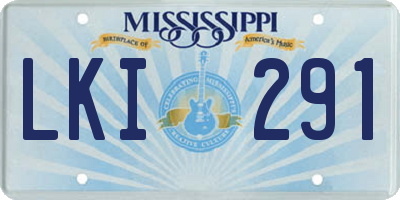 MS license plate LKI291