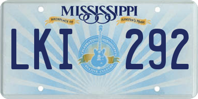 MS license plate LKI292