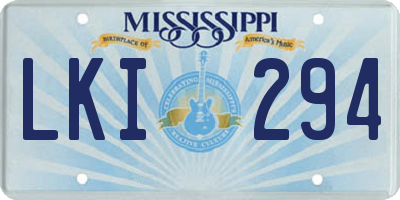 MS license plate LKI294