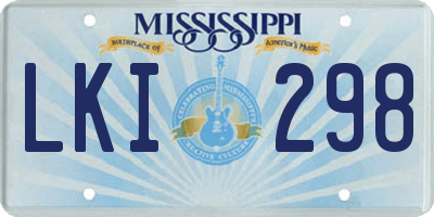 MS license plate LKI298