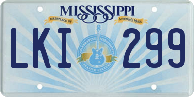 MS license plate LKI299