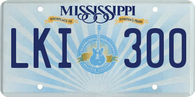 MS license plate LKI300