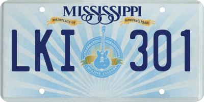 MS license plate LKI301