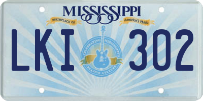 MS license plate LKI302