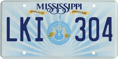 MS license plate LKI304