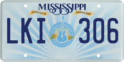 MS license plate LKI306
