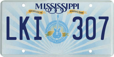 MS license plate LKI307