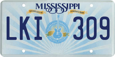 MS license plate LKI309