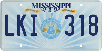 MS license plate LKI318