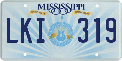 MS license plate LKI319