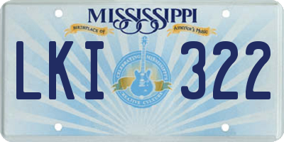 MS license plate LKI322