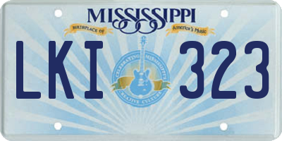 MS license plate LKI323