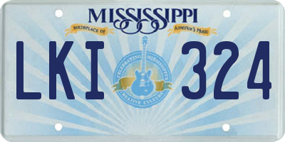 MS license plate LKI324