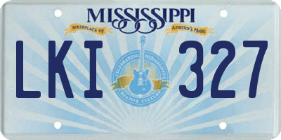MS license plate LKI327