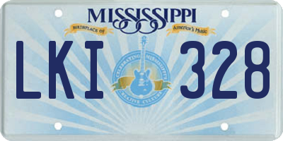 MS license plate LKI328