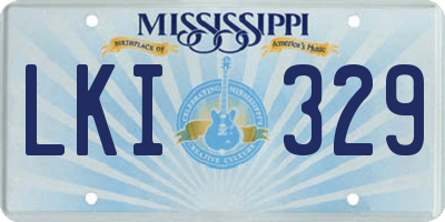 MS license plate LKI329