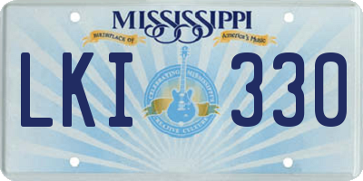 MS license plate LKI330