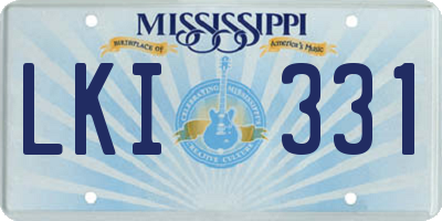 MS license plate LKI331
