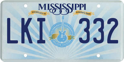 MS license plate LKI332