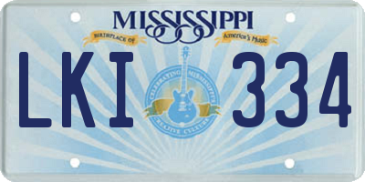 MS license plate LKI334