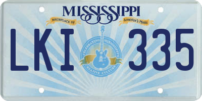 MS license plate LKI335