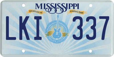MS license plate LKI337