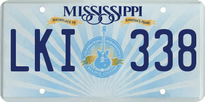 MS license plate LKI338