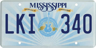 MS license plate LKI340