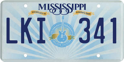 MS license plate LKI341