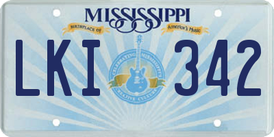 MS license plate LKI342