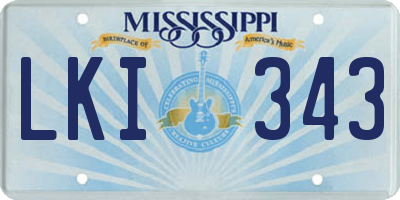 MS license plate LKI343