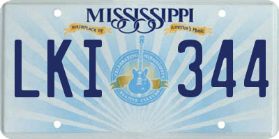 MS license plate LKI344