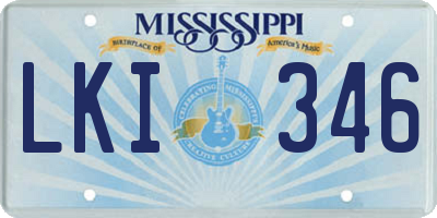 MS license plate LKI346