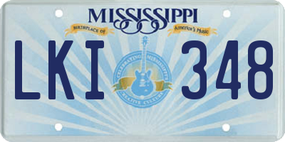 MS license plate LKI348