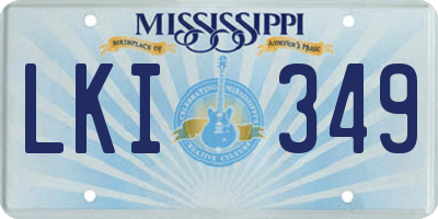 MS license plate LKI349