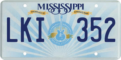 MS license plate LKI352
