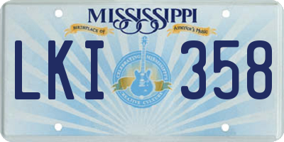 MS license plate LKI358
